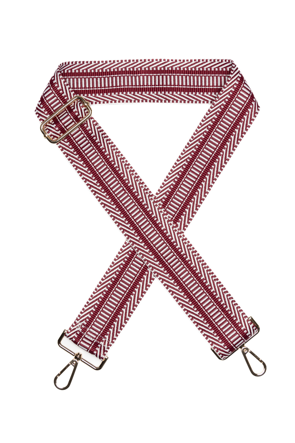 Bag Strap - Burgundy/White