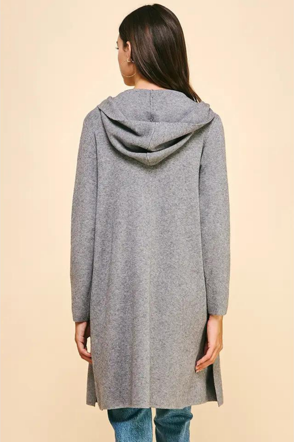 Knit Cardigan with Pockets - Gray