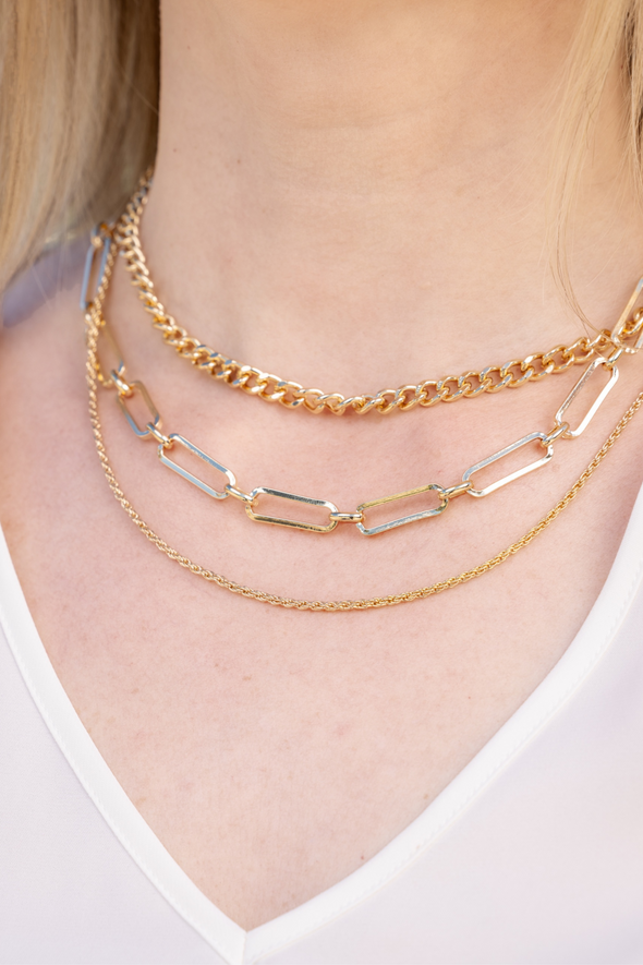 3 Layer Necklace - Gold