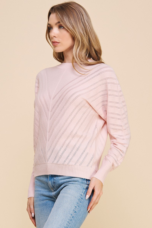 Soft Pointelle Sweater - Light Pink