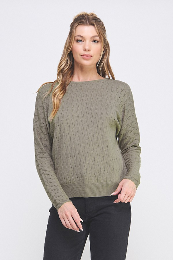 Fine Gauge Sweater - Olive