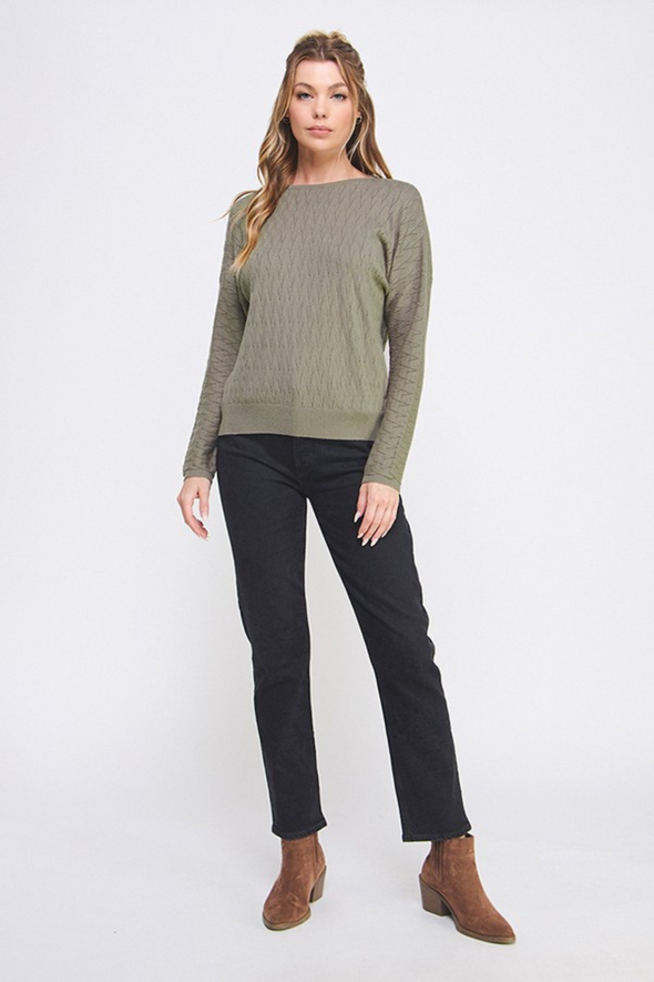 Fine Gauge Sweater - Olive