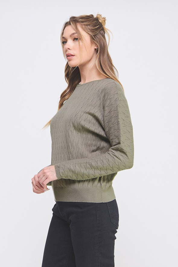 Fine Gauge Sweater - Olive