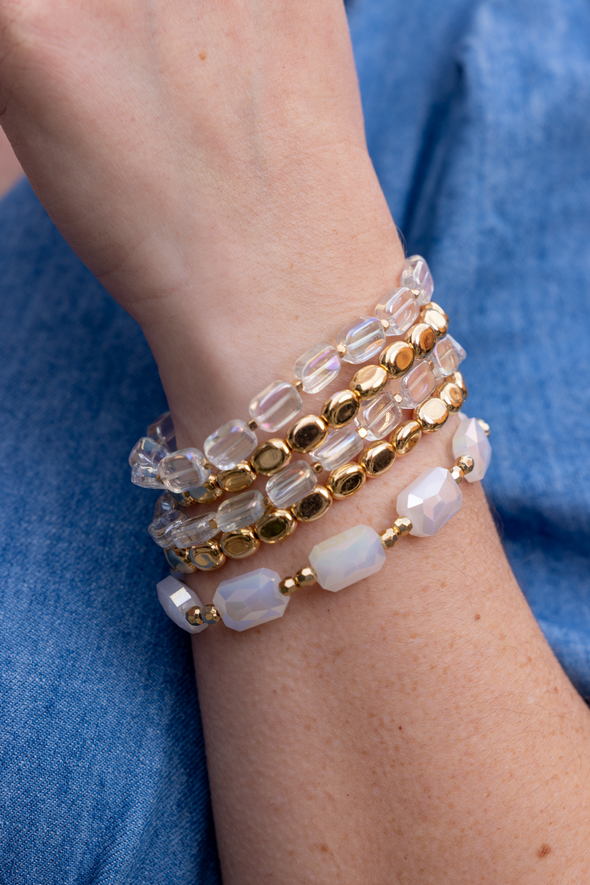 Radiant Beaded Bracelet - White