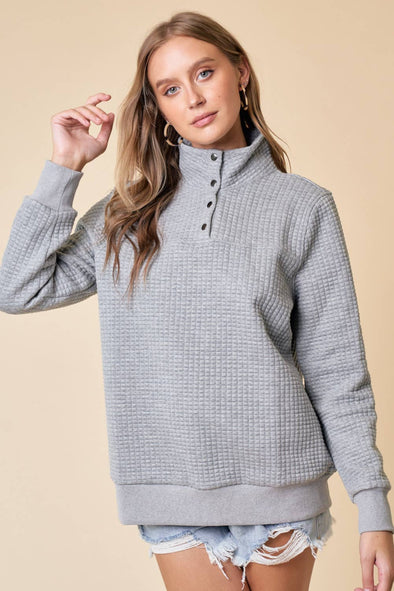 Funnel Neck Top - Gray