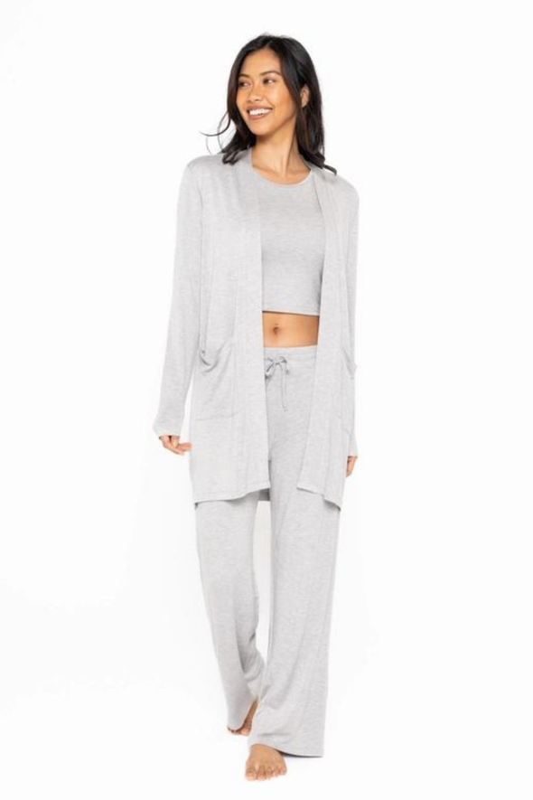 Lounge Terry Cardigan - Heather Gray