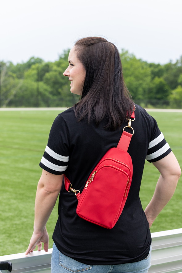 Brooklyn Nylon Sling Bag - Red