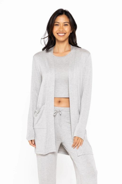 Lounge Terry Cardigan - Heather Gray