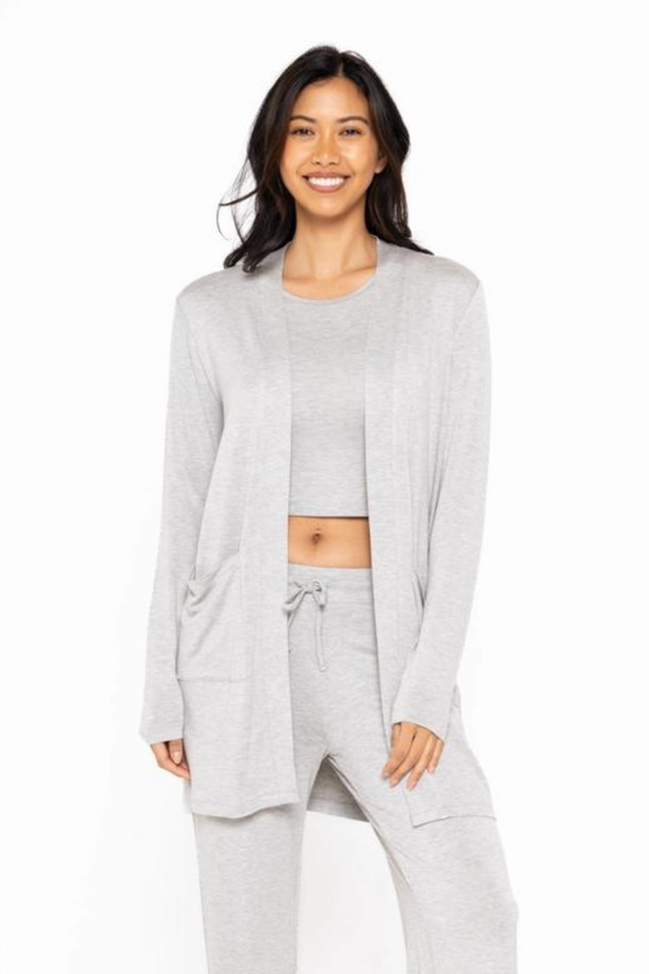 Lounge Terry Cardigan - Heather Gray