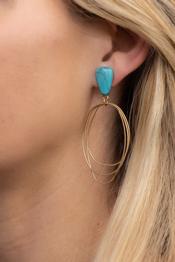 Stone Earrings - Turquoise