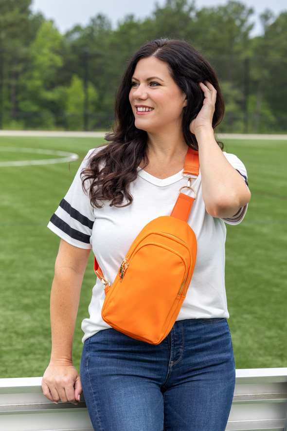 Brooklyn Nylon Sling Bag - Orange