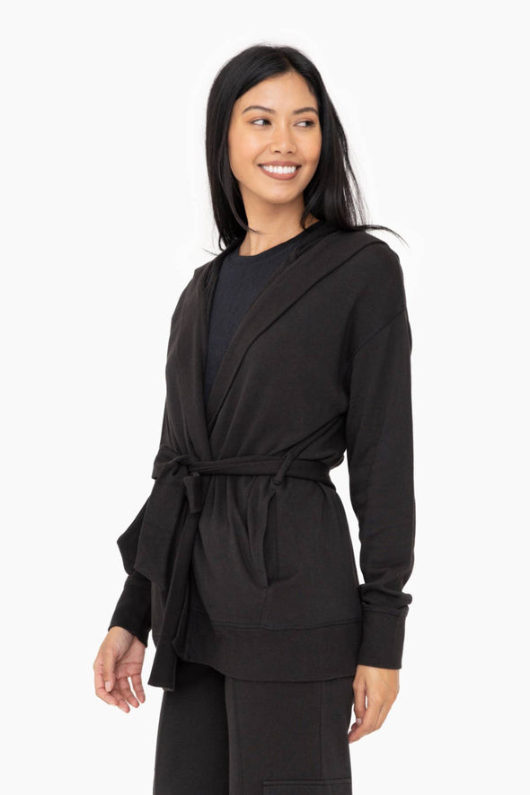 Organic Wrap Cardigan - Black