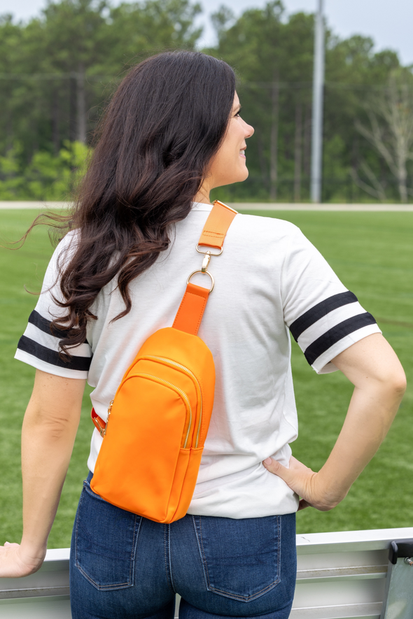 Brooklyn Nylon Sling Bag - Orange