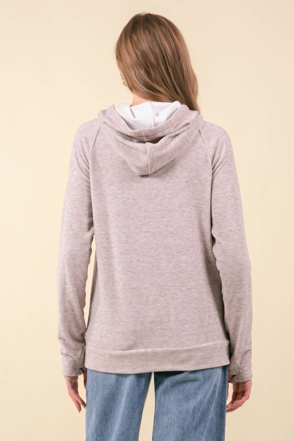 Fleece Knit Sweatshirt - Toffee