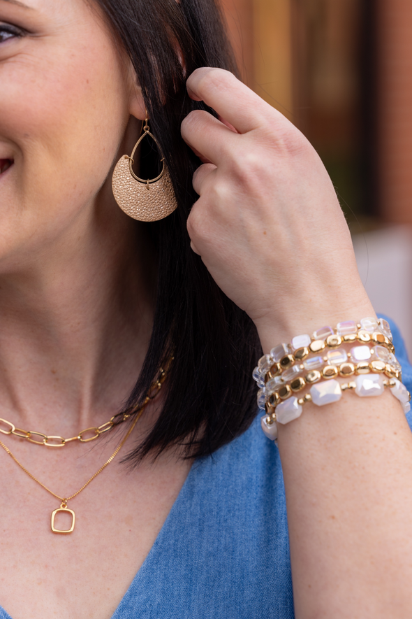 Radiant Beaded Bracelet - White