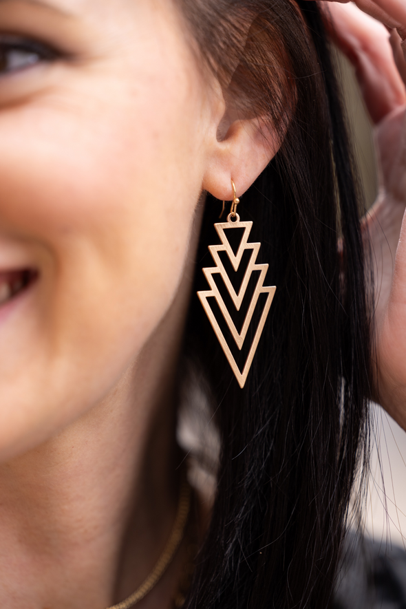 Triangle Earrings - Gold