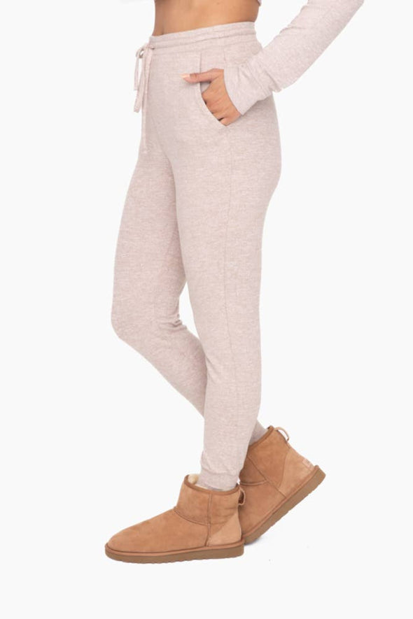 Brushed Lounge Joggers - Light Taupe