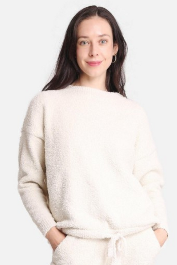 Microfiber Chenille Sweater - Ivory