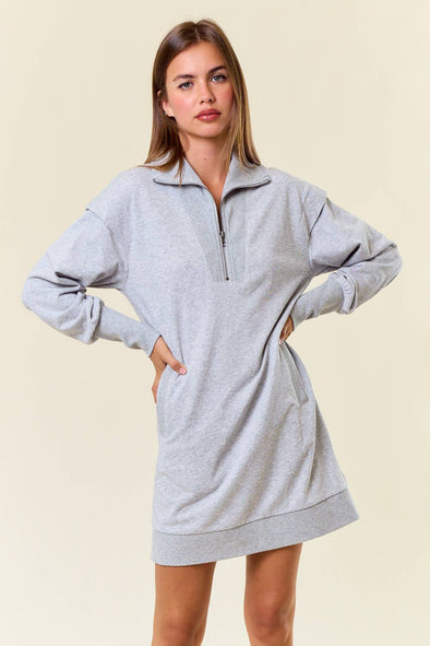 Sweatshirt Dress - Heather Gray