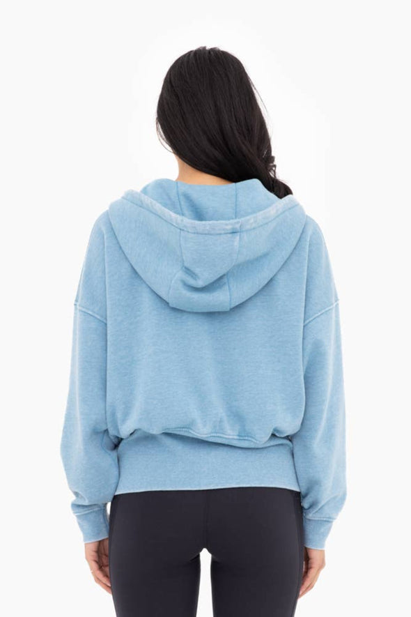 Fleece Zip-front Sweatshirt - Blue