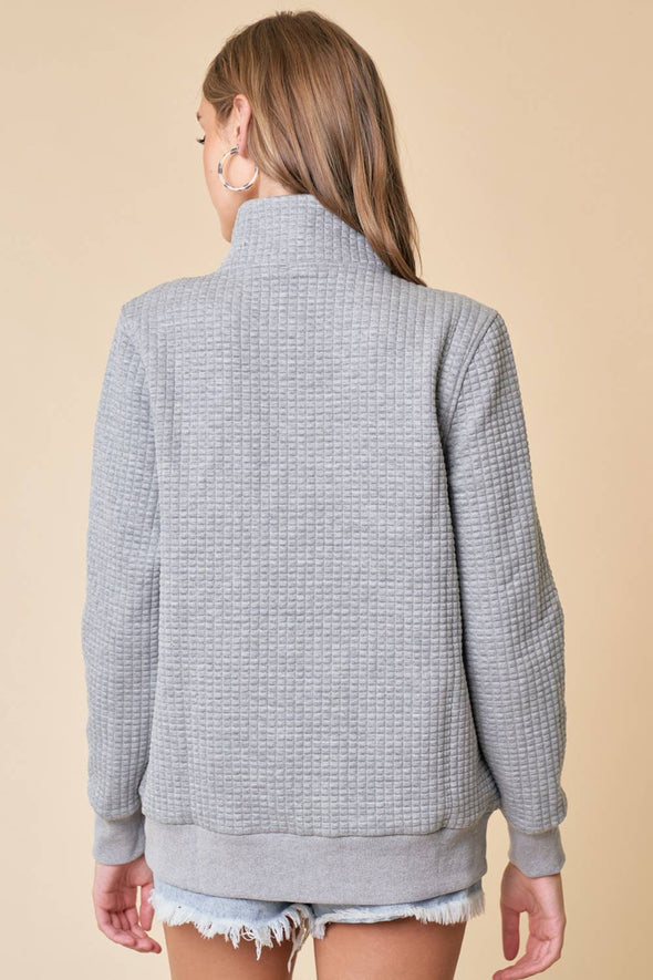 Funnel Neck Top - Gray