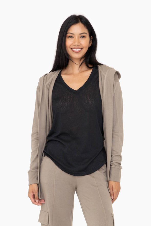 Organic Wrap Cardigan - Olive