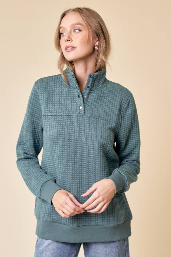 Funnel Neck Top - Green