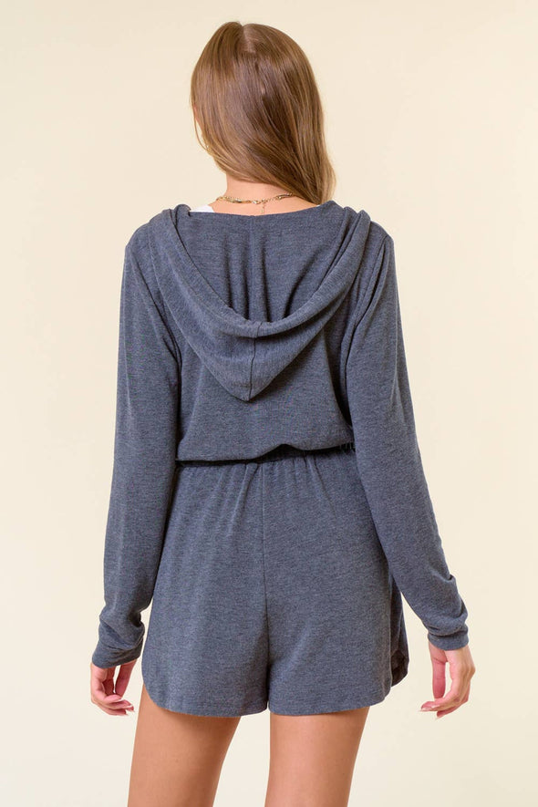 French Terry Romper - Charcoal