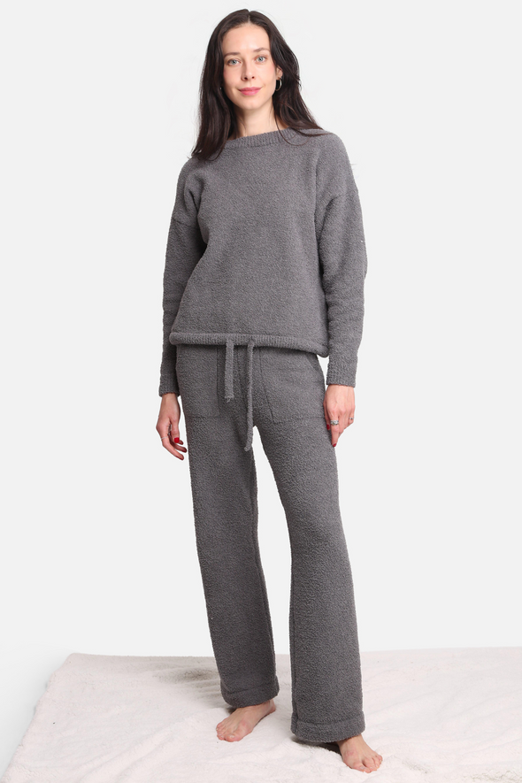 Microfiber Chenille Sweater - Gray