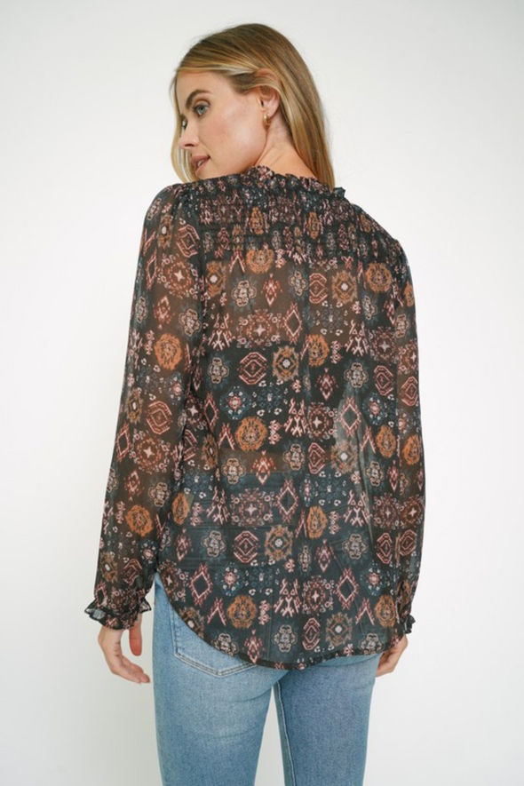 Printed Blouse - Black Multi